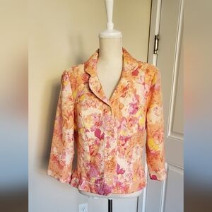Signature by Sangria Multicolor Floral Jacket Size 16